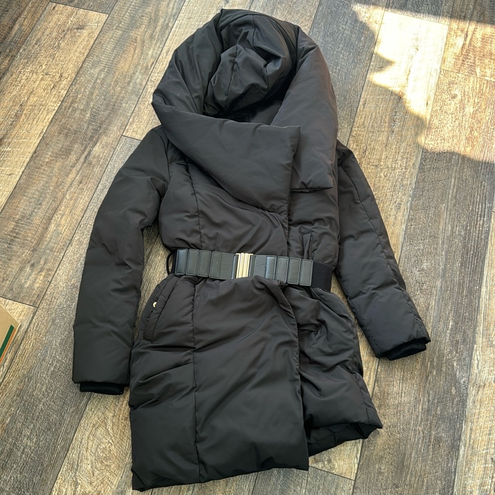 Noize cowl neck wrap around coat